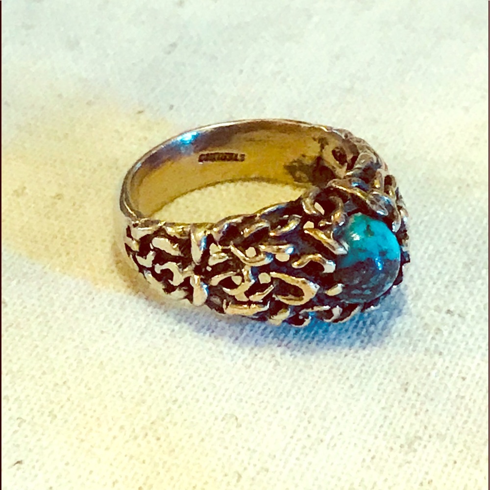 Vintage Authentic Sterling Silver + Turquoise Ring